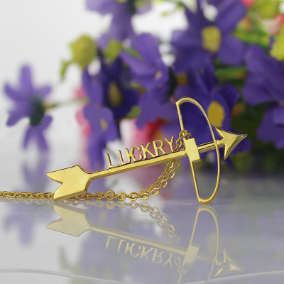 18ct Gold Plated 925 Silver Arrow Cross Name Necklaces Pendant Necklace - Handmade By AOL Special
