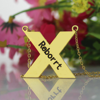 Personalized 18ct Gold Plated Silver St. Andrew Name Cross Necklace - Handmade By AOL Special