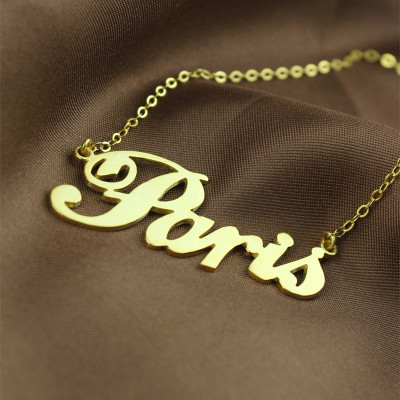 Paris Hilton Style Name Necklace 18ct Solid Gold - Handmade By AOL Special