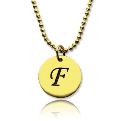 Personalized Initial Charm Discs Necklace 18ct Gold Plated - Handmade By AOL Special