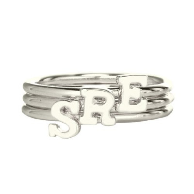 Personalized Women's Midi Initial Ring Sterling Silver - Handmade By AOL Special