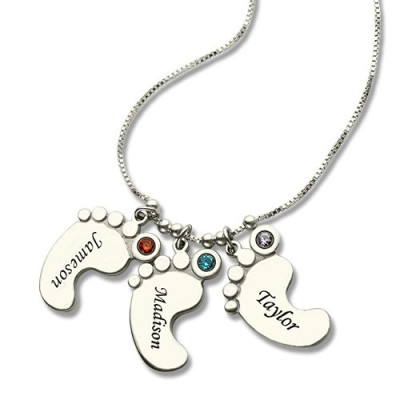 Baby Feet Charm Necklace for Mom - Handmade By AOL Special