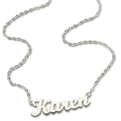 Personalized Script Name Necklace Sterling Silver - Handmade By AOL Special