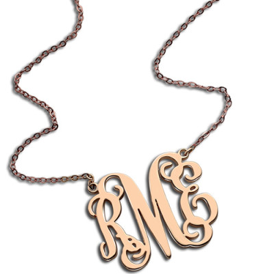 Custom 18ct Rose Gold Plated Monogram Initial Necklace - Handmade By AOL Special