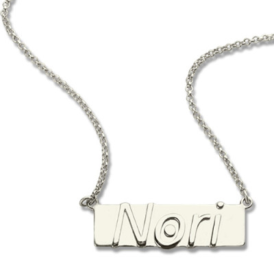 Personalized Nameplate Bar Necklace Sterling Silver - Handmade By AOL Special
