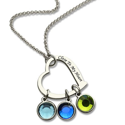 Open Heart Promise Phrase Necklace with Birthstone - Handmade By AOL Special