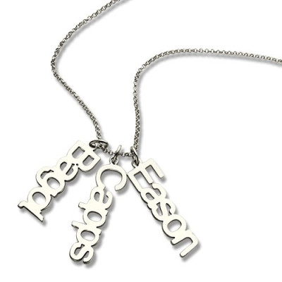 Customised Vertical Multi Names Necklace Sterling Silver - Handmade By AOL Special