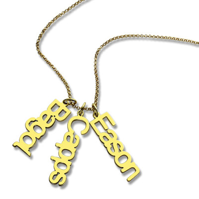 Customised Vertical Multiable Names Necklace 18ct Gold Plated - Handmade By AOL Special