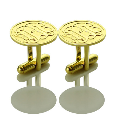Engraved Cufflinks with Monogram 18ct Gold Plated - Handmade By AOL Special