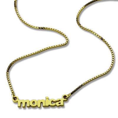 Personalized Small Lowercase Name Necklace in 18ct Gold Plated - Handmade By AOL Special