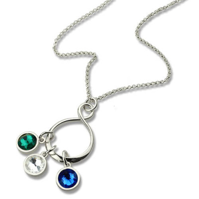 Personalized Birthstone Infinity Charm Necklace - Handmade By AOL Special