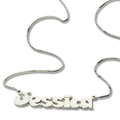 Kids Comic Name Necklace Sterling Silver - Handmade By AOL Special