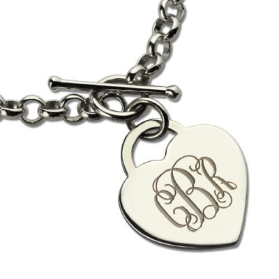Personalized Monogram Charm Bracelet For Her Silver - Handmade By AOL Special