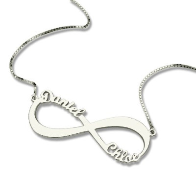 Personalized Infinity Symbol Necklace Double Name - Handmade By AOL Special