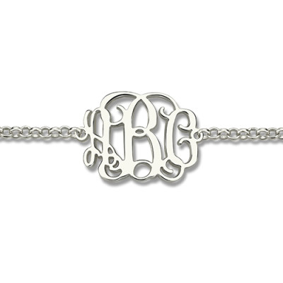 Sterling Silver Monogram Bracelet - Handmade By AOL Special