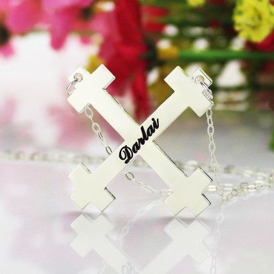 Silver Julian Cross Name Necklaces Troubadour Cross Jewelry - Handmade By AOL Special