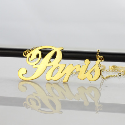 Paris Hilton Style Name Necklace 18ct Solid Gold - Handmade By AOL Special