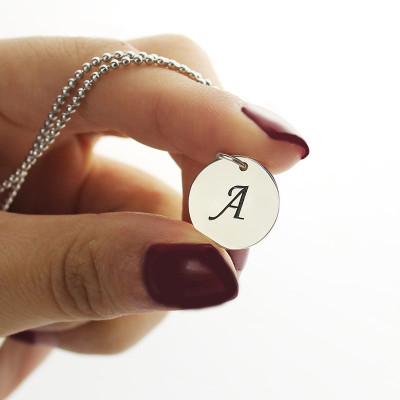 Personalized Initial Discs Necklace Silver - Handmade By AOL Special