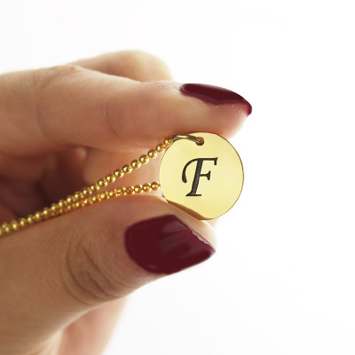Personalized Initial Charm Discs Necklace 18ct Gold Plated - Handmade By AOL Special