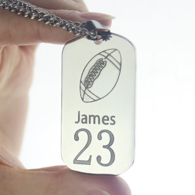 Man's Dog Tag Rugby Name Necklace - Handmade By AOL Special