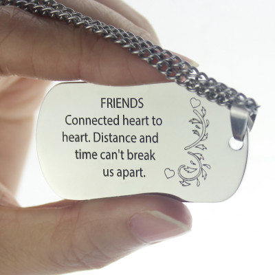 Best Friends Dog Tag Name Necklace - Handmade By AOL Special