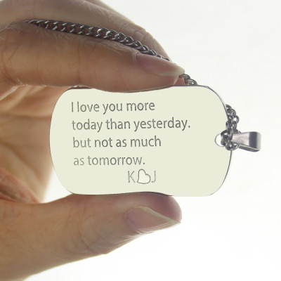 Love Song Dog Tag Name Necklace - Handmade By AOL Special