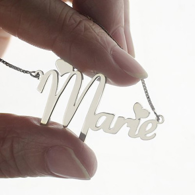 Personalized Cute Name Necklace Sterling Silver - Handmade By AOL Special