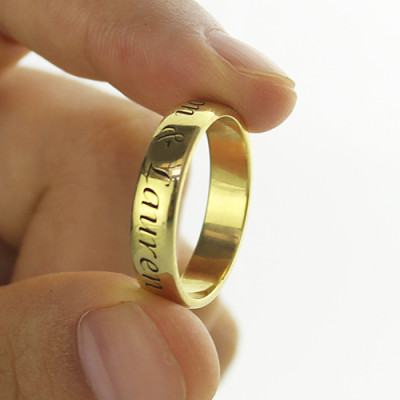 Engraved Promise Name Ring 18ct Gold Plated - Handmade By AOL Special