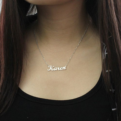 Personalized Script Name Necklace Sterling Silver - Handmade By AOL Special