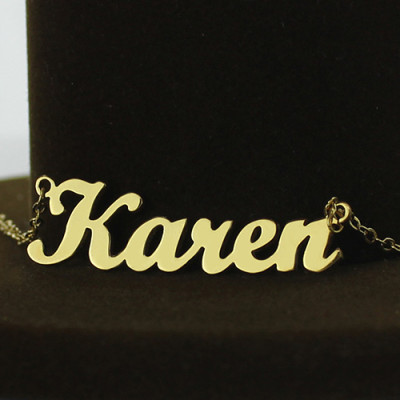 Gold Plated 925 Silver Karen Style Name Necklace - Handmade By AOL Special