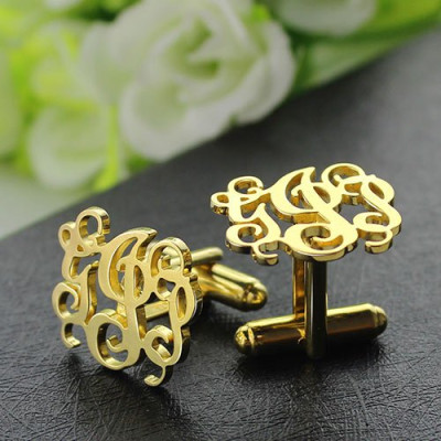 Monogrammed Cuff links Cut Out Initials 18ct Gold Plated - Handmade By AOL Special