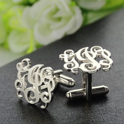 Personalized Cufflinks with Monogram Sterling Silver - Handmade By AOL Special