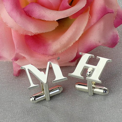Best Designer Cufflinks with Initial Sterling Silver - Handmade By AOL Special