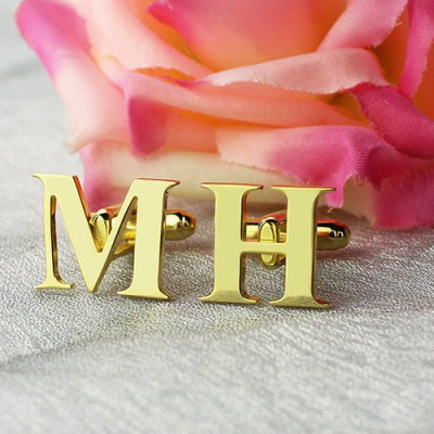 Best Initial Cufflinks 18ct Gold Plated - Handmade By AOL Special