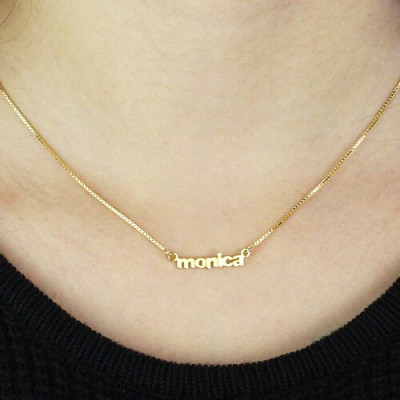 Personalized Small Lowercase Name Necklace in 18ct Gold Plated - Handmade By AOL Special