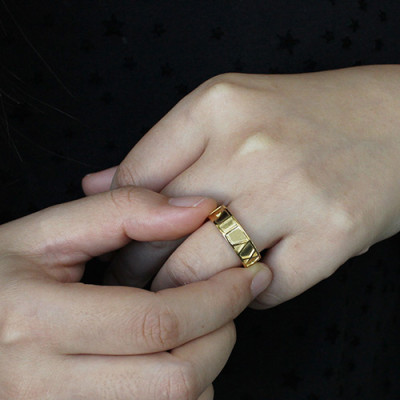 18ct Gold Plated Roman Numeral Date Rings - Handmade By AOL Special