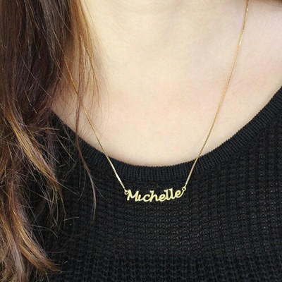 HandWriting Name Necklace 18ct Gold Plate - Handmade By AOL Special
