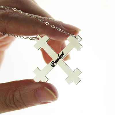 Silver Julian Cross Name Necklaces Troubadour Cross Jewelry - Handmade By AOL Special