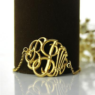 Personalized Monogrammed Bracelet Hand-painted 18ct Gold Plated - Handmade By AOL Special