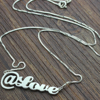 Twitter At Symbol Name Necklace Sterling Silver - Handmade By AOL Special
