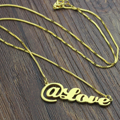 Twitter At Symbol Name Necklace 18ct Gold Plated - Handmade By AOL Special