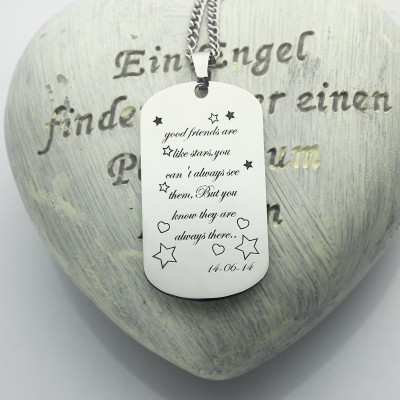 Best Friends Gift Dog Tag Name Necklace - Handmade By AOL Special
