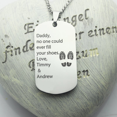 Father' Day Gift Dog Tag Name Necklace - Handmade By AOL Special