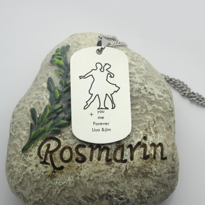 Dancing Theme Dog Tag Name Necklace - Handmade By AOL Special