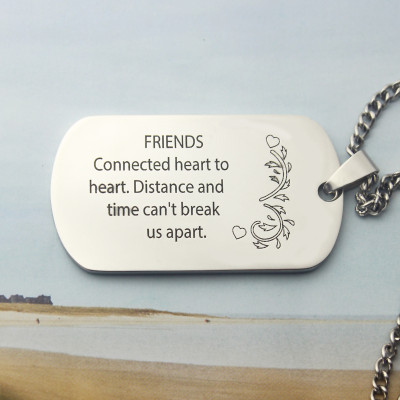 Best Friends Dog Tag Name Necklace - Handmade By AOL Special
