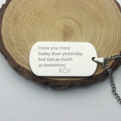 Love Song Dog Tag Name Necklace - Handmade By AOL Special
