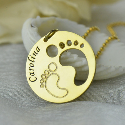 Cut Out Baby Footprint Pendant 18ct Gold Plated - Handmade By AOL Special