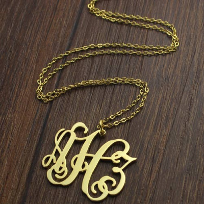 Solid Gold Taylor Swift Style Monogram Necklace 18ct - Handmade By AOL Special
