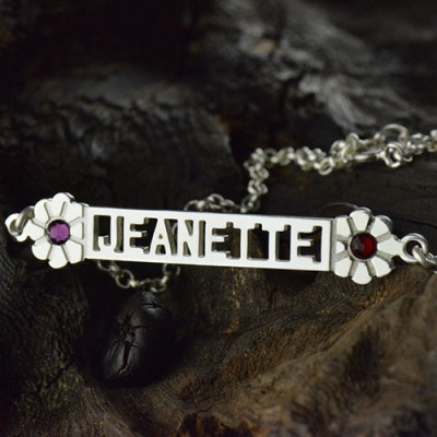 Personalized ID Birthstone Name Bracelet For Teens - Handmade By AOL Special