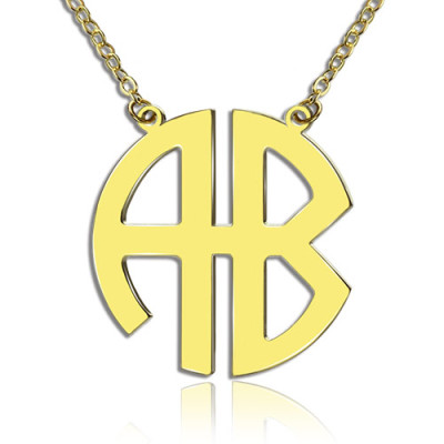 18ct Gold Plated 2 Letters Capital Monogram Necklace - Handmade By AOL Special
